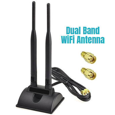 2.4GHz 5GHz Dual Band Aerial Wireless WiFi Kommunikation Antenne SMA Magnetbasis für PCI-E Netzwerkkarte USB-Adapter Router