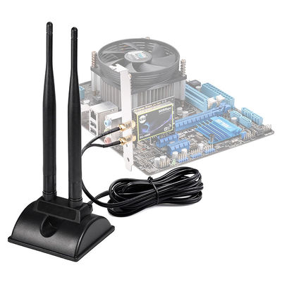 2.4GHz 5GHz Dual Band Aerial Wireless WiFi Kommunikation Antenne SMA Magnetbasis für PCI-E Netzwerkkarte USB-Adapter Router
