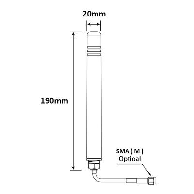 Neues Design Außen IP68 wasserdicht Schraubverbindung Antenne Hochverstärkung 5G 4G LTE GSM 3G Vollband Omni-Zelluläre Antenne Gummi