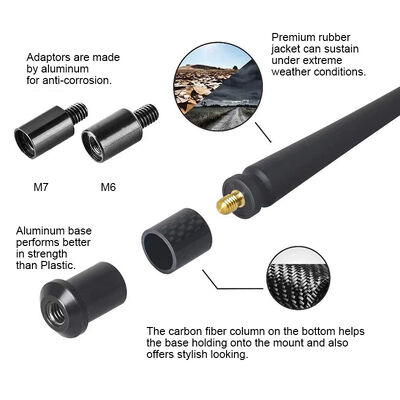 Optimierte Universal-CB-Gummi-Pickup-Fahrzeug-Radio-Antenne Ersatz mit 7-50MHz Frequenzbereich 5dBi-Gewinn Premium-Auto-Antenne