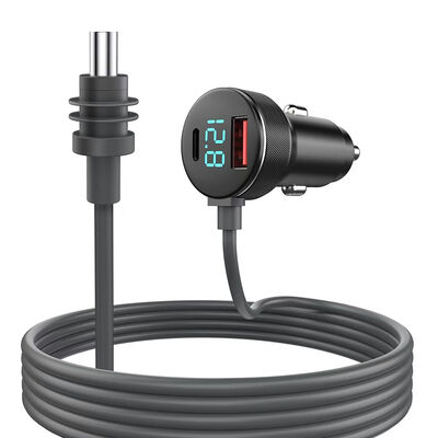 Starlink Mini Car Charger, 12V-24V leichteres Stromkabel mit Digitalbildschirm, USB-C PD & USB a QC 3.0 Anschlüsse geeignet