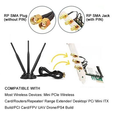 2,4G 5,8G Dualband Omni-Hochgewinn-WLAN-Antenne, 8dBi Omni-Antenne für WLAN-Router und Wireless-Netzwerkkarten