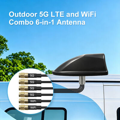 High Performance 5G LTE WiFi 6-in-1 Combo Antenna Outdoor Waterproof Screw Mount Vehicle Antenna with SMA Connector